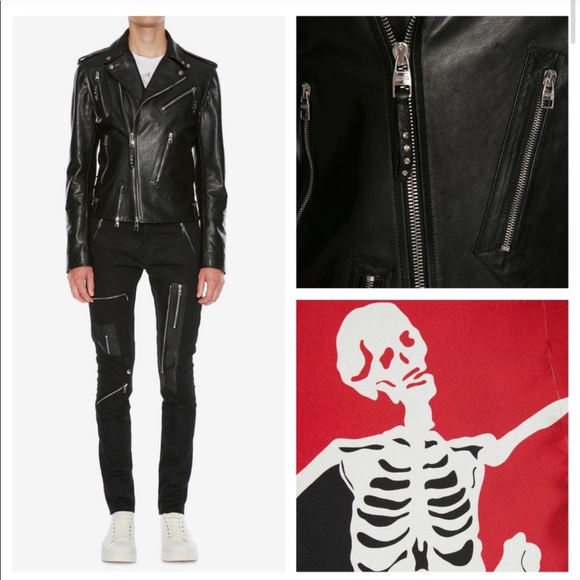 ❤️SOLD❤️Alexander McQueen black leather men jacket - Picture 3 of 8